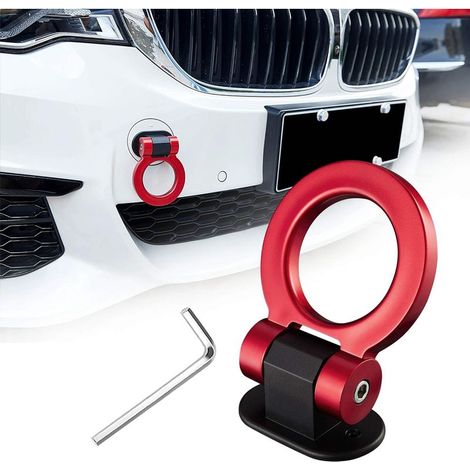 Kit de crochet de remorquage, autocollant décoratif rouge pour voiture, pare-chocs pour accessoires extérieurs automobiles (décoration uniquement)