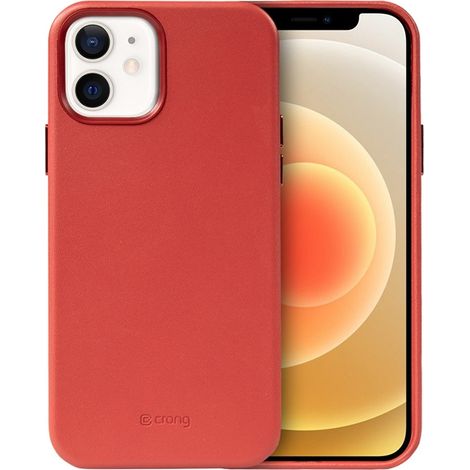 Funda Crong Essential Cover - Funda de piel sintética para iPhone 12 / iPhone 12 Pro (roja) (1/5)
