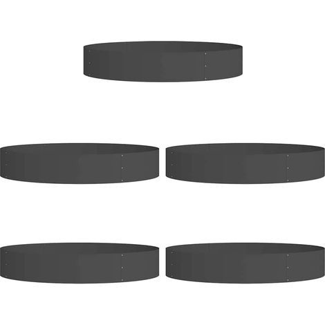 Maison Exclusive - Anello per vaso 5 pcs Nero 120 x 120 x 20 cm