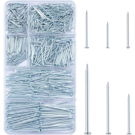 700-piece silver nail kit, small nails, hanging nails, decorative nails, combination kit, boxed. (1/5)