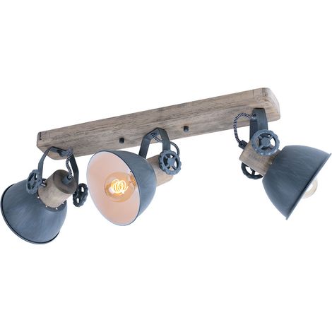 Mexlite - foco - Gearwood - gris - metal madera de caucho - foco