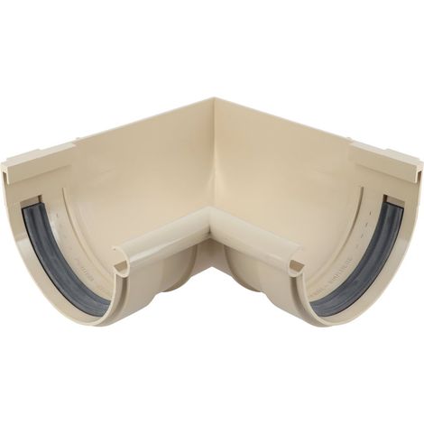 Angle intérieur à joint - Sable - pour gouttière PVC demi-ronde de 25 - Nicoll (1/4)