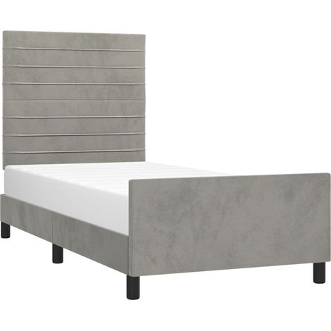 Giroletto senza Materasso Grigio Chiaro 100x200 cm Velluto vidaXL (1/5)