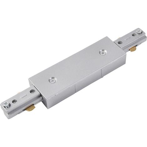 Litecraft Double Live Connector For Track Light Circuit Mains Fitting - Silver (1/2)