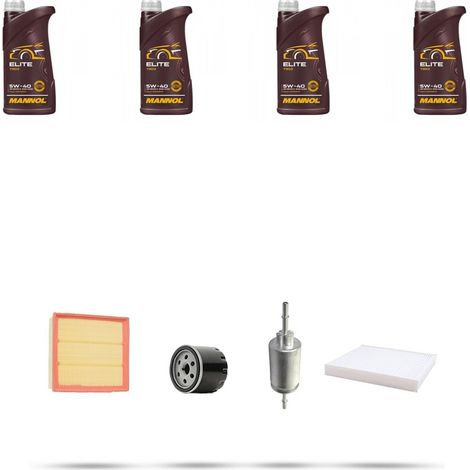 Kit tagliando 4 FILTRI e 4L OLIO compatibile con Mazda 2 (DY) 1.4 59kw dal 2003 al 2007 (1/4)