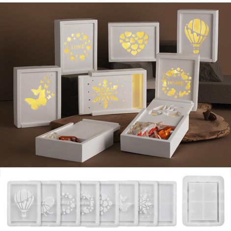 Stampi in silicone Stampi per colata Set regalo, 9 pezzi Stampo in silicone Regali in argento Stampi per colata Stampo in gesso per colata di Natale in silicone Set regalo di stampi per colata di Nata