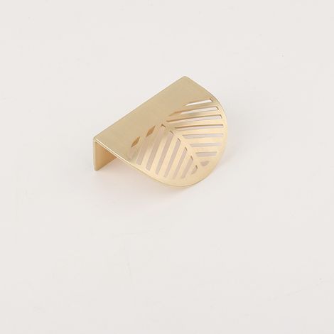 4 boutons de meuble dorés en forme de feuille