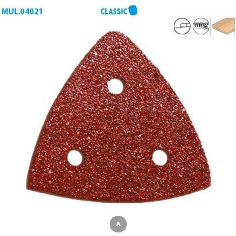 Bardusch-Lot de 10 patins abrasifs triangulaires Classic Larg. 80 Long. 80 Grain 80mm (1/2)