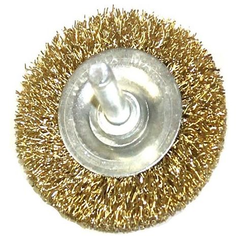 SPAZZOLA DI ACCIAIO METALLICA OTTONE PENNELLO SVERNICIATORE 50MM PER TRAPANO