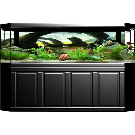 Tank Aquarium Fond D'Aquarium Fond Mur De Décor Sticker Pont Arch Bridge 76x46cm (1/5)