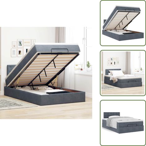 Letto con testiera - vidaXL Struttura Letto Pouf con Materasso 120x200 cm Velluto - Materasso con supporto personalizzato