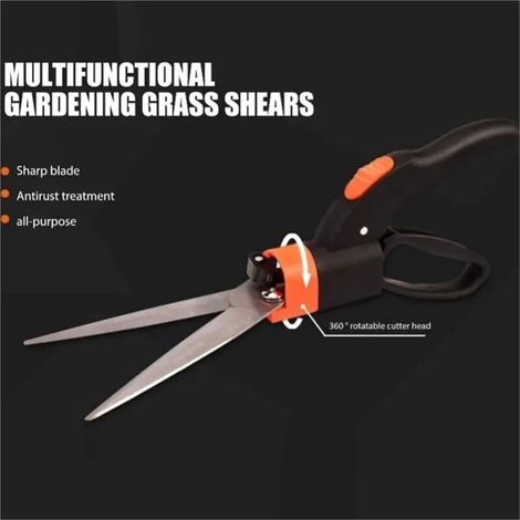 Ciseaux de jardinage, tondeuses à gazon avec tête rotative à 360 degrés, cisailles à gazon for la coupe des bordures