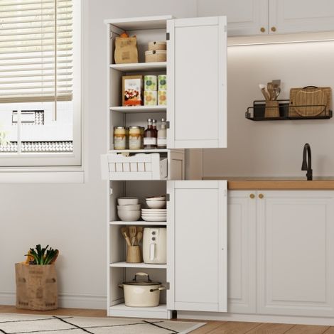 Mobile da cucina, 170×40×30 cm, con 2 ante e 1 cassetto, oltre a ripiani regolabili per una maggiore flessibilità di utilizzo. Adatto per cucina, sala da pranzo o soggiorno. (1/5)