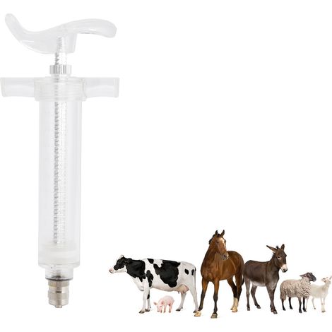 Seringue vétérinaire en plastique et acier 20ml pour alimentation manuelle à la ferme - 14.5cm (1/5)