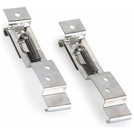 LaBlanc - Paire de pinces de maintien de plaque d'immatriculation de remorque en acier inoxydable, ressort, argenté, durable et professionnel