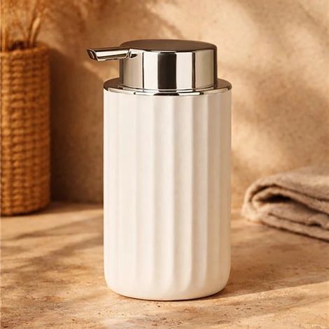 Exagonshop Dispenser sapone da appoggio in tpr bianco
