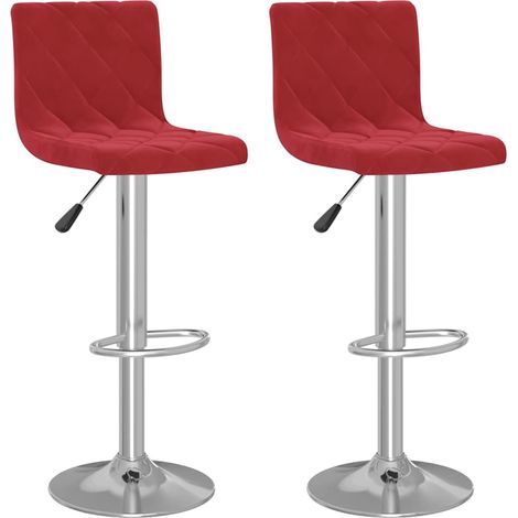 Maison Exclusive - Sgabelli da Bar 2 pz Rosso Vino in Velluto (1/5)