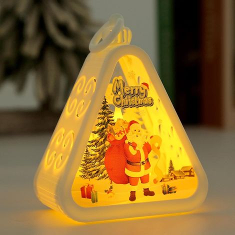 Lanterna di Natale, lanterna decorativa natalizia, candele natalizie senza fiamma, lanterna di Natale vintage con luce LED, per regali e decorazioni natalizie (Old White Man) (1/5)