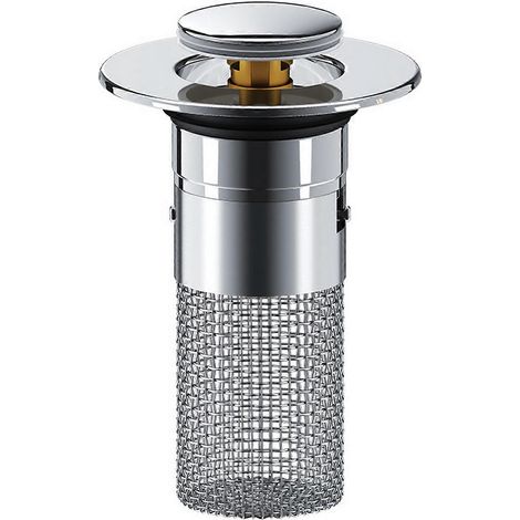 Bouchon de vidange universel pour lavabo de salle de bain, en acier inoxydable, avec filtre anti-obstruction et récupérateur de cheveux pour la maison (1/5)