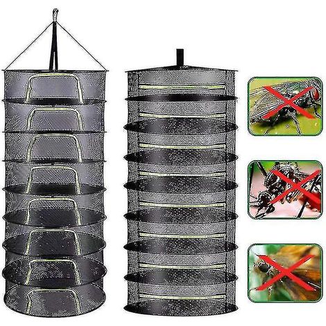 Séchoir à herbes suspendu à plusieurs niveaux, pliable, en filet, pour fleurs, bourgeons et plantes - 6 niveaux (1/5)