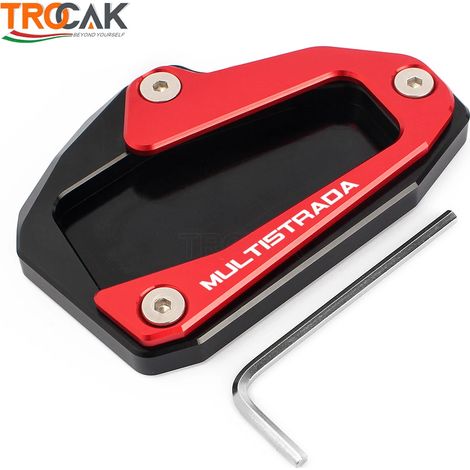 (NOIR ROUGE) Plaque d'extension de béquille latérale CNC compatible avec DUCATI Multistrada 950 1100 1200 1200S 1200GT 1260 Accessoires maxpower (1/4)