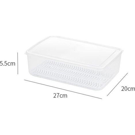 Boîte de conservation alimentaire transparente en PP, multifonctionnelle et empilable, avec plateau égouttoir, grand format. (1/5)