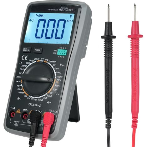 Auto Range 2000 Digital Multimeter NCV Counting Universal Meter Portable Multifunction Tester Voltmeter Ammeter with Continuity and Diode Testing, hFE, Average Value, True RMS Measurement