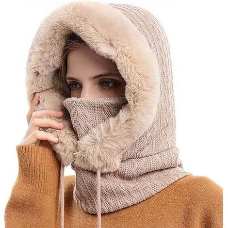[JAMAIS UTILISÉ]Balaclava Chapeau Femme Multifonction Cagoule Masque de Ski Hiver Chaud Coupe-Vent Masques Polaire Chapeau pour Hiver Temps Froid Ski Outdoor Moto Montagne Camping Randonnée (1/3)