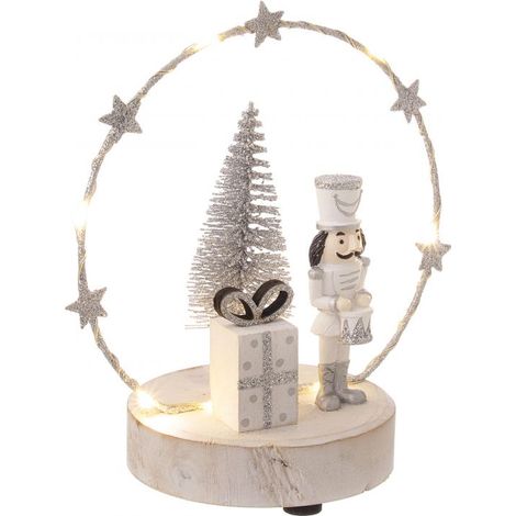 DECORAZIONE NATALIZIA GREGOR TO CON SOLDATINO ARGENTO CON LED