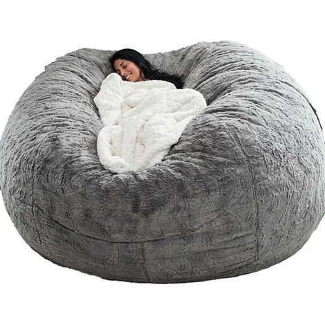 Housse de chaise en forme de sac de haricots, en éponge, pour la maison, Double chambre à coucher, balcon, grand canapé rond, doux et moelleux, sans remplissage uniquement (1/5)
