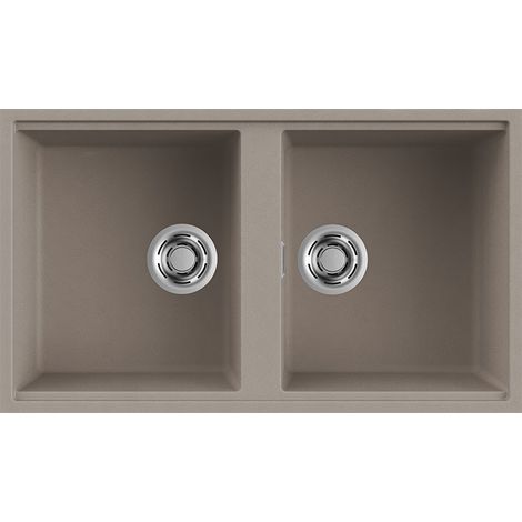 Lavello Elleci Incasso 2 vasche 83,6x48,8 Best 450 Sottotop Granitek Grigio Tortora LGB45043BSO (1/3)
