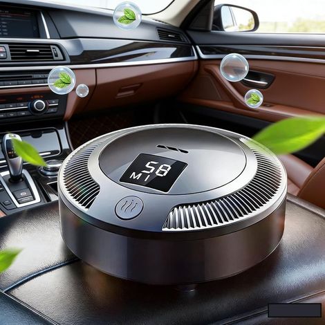 Purificateur d'air de voiture portable sans filtre - Désodorisant de voiture rechargeable - 37 dB - Silencieux et portable - Pour réfrigérateur et armoire à chaussures