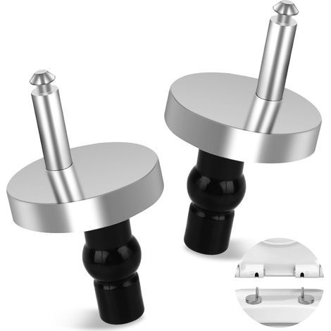 Kit de Fixation Abattant WC - 2 Pièces Charnières de Siège de Toilette avec Vis - Compatible avec la Plupart des Cuvettes WC (1/5)
