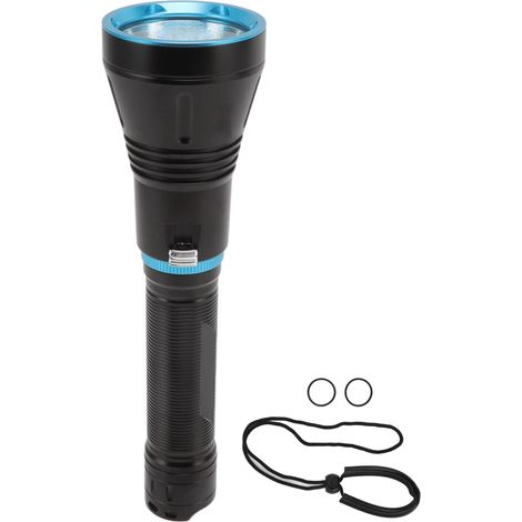 Lampe de Plongée Professionnelle - Lampe Torche LED 1000lm Submersible 150m pour Caves - Torche Sous-Marine pour Camping, Plongée, Exploration (Batteries Exclues) (1/4)