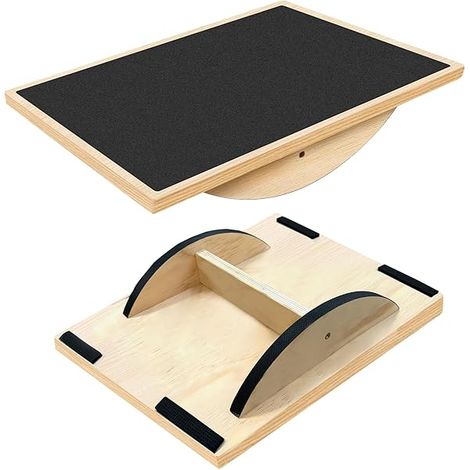 Balance Board - Bois Massif - 350 Lbs - Antidérapant Surface et Pieds - Pour Rééducation Physique, Bureau Debout et Renforcement du Core (1/3)