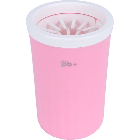 Nettoyeur de pattes amovible et rotatif pour animaux de compagnie, tasse de nettoyage portable pour chiens, rose (1/5)