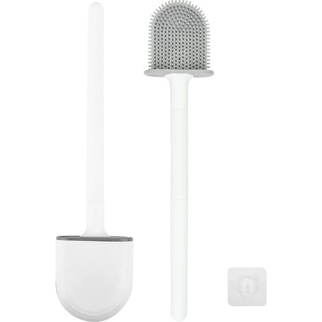 Brosse WC avec support en TPU - Kit de brosse WC blanche (1/5)
