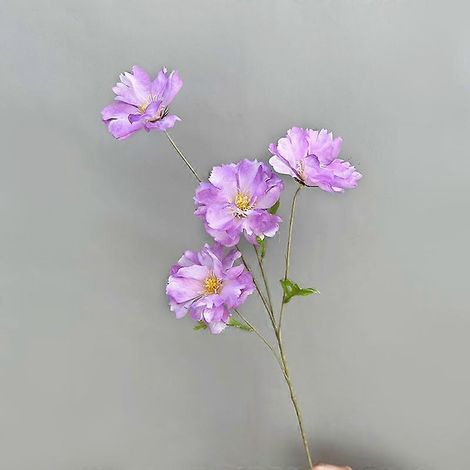 Orchidée artificielle à 4 têtes, fleur en soie, décor de mariage « coucher de soleil », fleurs simuléesviolet (1/5)