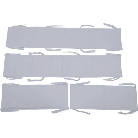 Eosnow Pare-chocs rembourrés pour bébé, 4 pièces, pour berceaux pleine taille, Protection contre les collisions, couleur unie, doublure de berceau douce et respirante, gris (1/5)