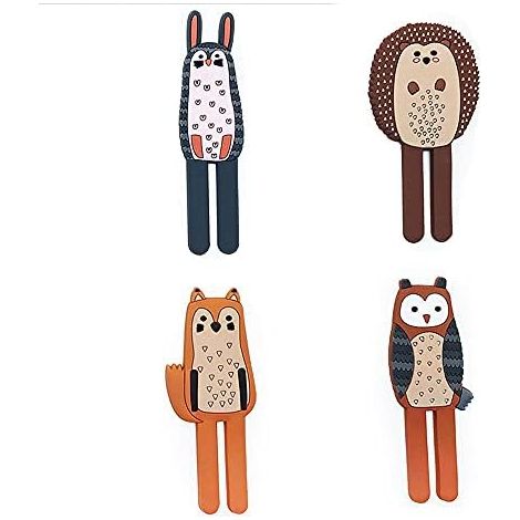 Lot de 4 crochets magnétiques en forme d'animal pour réfrigérateur, tableau blanc et toute surface magnétique (couleurs mélangées) - (1/5)