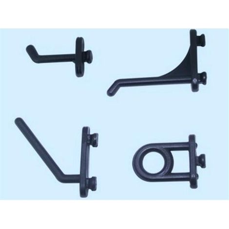 Ganci in nylon per pannelli forati - Mod. obliquo conf. 100 PZ