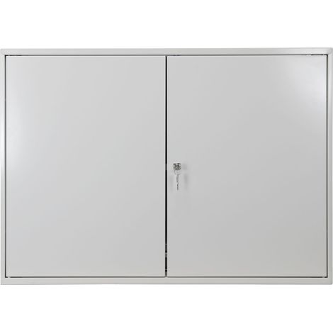 ADB Werkzeugwandschrank grau mit 1 Fachboden 1 Schublade Hängeschrank RAL7035 (1/5)