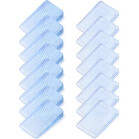 16 x Cales de Meubles Transparent, Cales en Plastique pour Meubles, WC, 2 Tailles (5 mm et 10 mm Hauteur) (1/4)