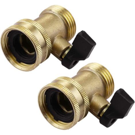 Pieza de conector rápido para manguera de jardín con válvula de cierre, conectores de conexión rápida de 3/4 de pulgada con válvula de bola, adaptador de fácil conexión y liberación rápida (1/5)