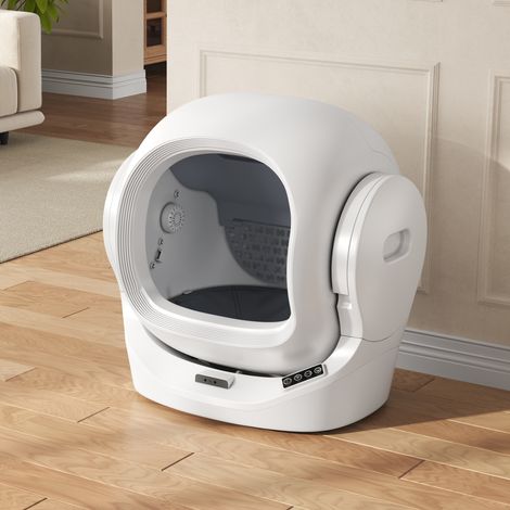 Intelligente automatische Katzentoilette mit App-Steuerung, 68L Großraum, 8L Abfallbehälter, Aromabox, Infrarot-Sicherheit, für 1–2 Katzen, selbstreinigend, leise, kindersicher (1/5)