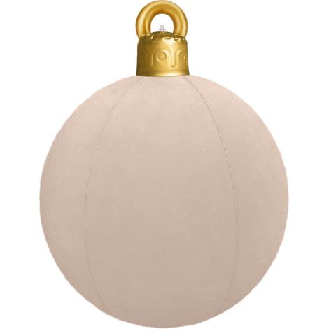 Boule De Noel Gonflable - 60 Cm - Velours Flocké - Décoration Extérieure De Noël - 1 Pièce (1/2)