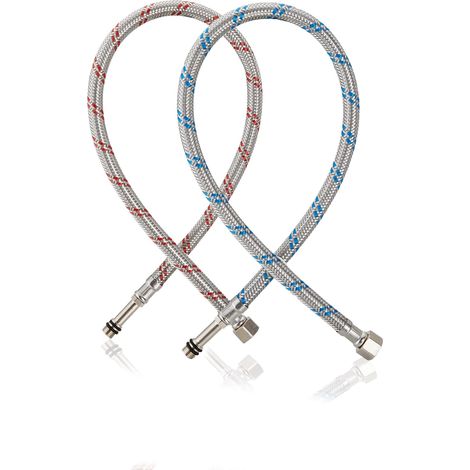 2 Pièces 60cm Tuyau de Raccordement Robinet 3/8" x M10 (1/5)