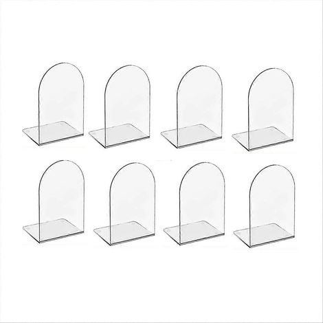 Serre-livres en acrylique pour étagères, serre-livres antidérapants et transparents, parfaits pour les bibliothèques scolaires et les bureaux. (1/5)