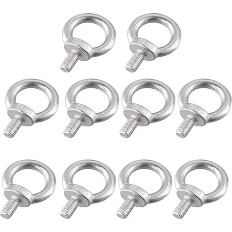 Augenschrauben aus Edelstahl 304, M6×10 mm – 10er-Packung für Schiffs- und Anlagenbau – korrosionsbeständig