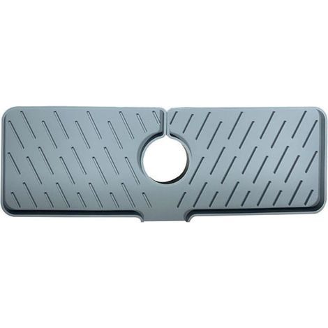 Alfombrilla para grifo, alfombrilla para grifo de cocina, alfombrilla absorbente para grifo, alfombrilla para desagüe de fregadero, alfombrilla para desagüe apta para alimentos (gris oscuro) (1/5)